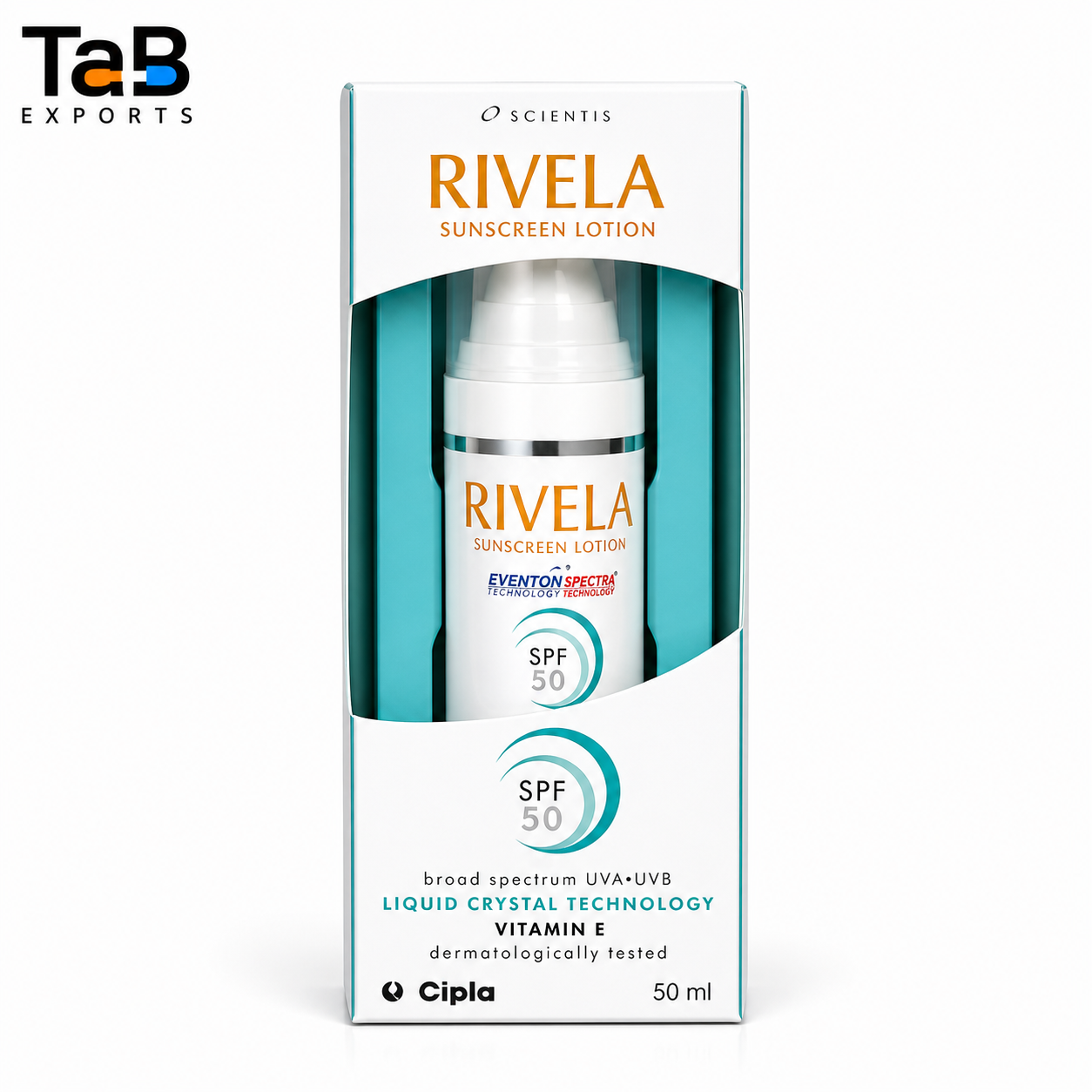 Rivela SPF 50 Sunscreen Lotion (Vitamin E)